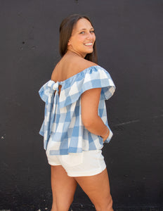 Women's Riley Gingham Ruffle Top