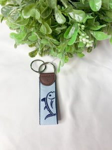 Southern Tide Rising Skipjack Embroidered Key Fob