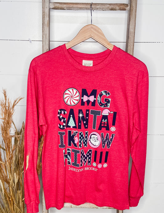 Women's OMG Santa Long Sleeve Tee