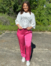 Load image into Gallery viewer, Over It Satin Joggers Hot Pink