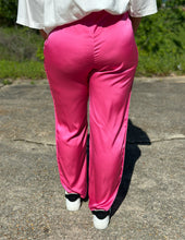 Load image into Gallery viewer, Over It Satin Joggers Hot Pink