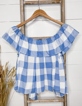 Load image into Gallery viewer, Women&#39;s Riley Gingham Ruffle Top