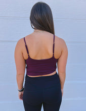 Load image into Gallery viewer, Crop Cami Sports Bra Cassis