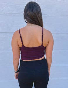 Crop Cami Sports Bra Cassis