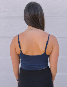 Crop Cami Sports Bra Navy