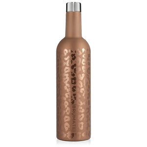 BruMate WINESULATOR 25oz Wine Canteen Gold Leopard