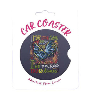 Chicken Pecked Car Coaster