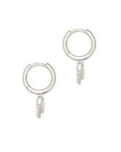 Load image into Gallery viewer, Kendra Scott Ari Heart Silver Huggie Earrings Ivory