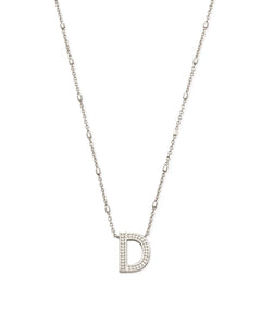 Letter Pendant Necklace - Silver