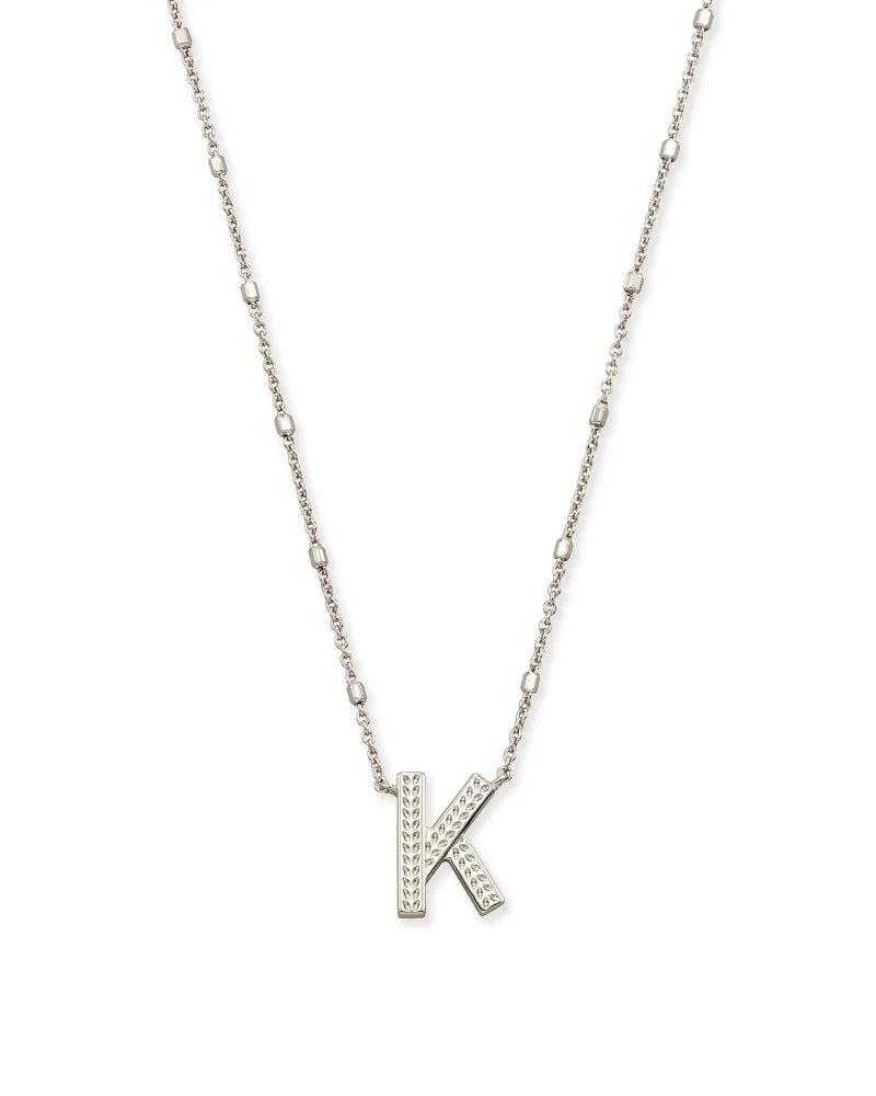 Letter Pendant Necklace - Silver