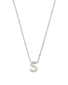 Letter Pendant Necklace - Silver